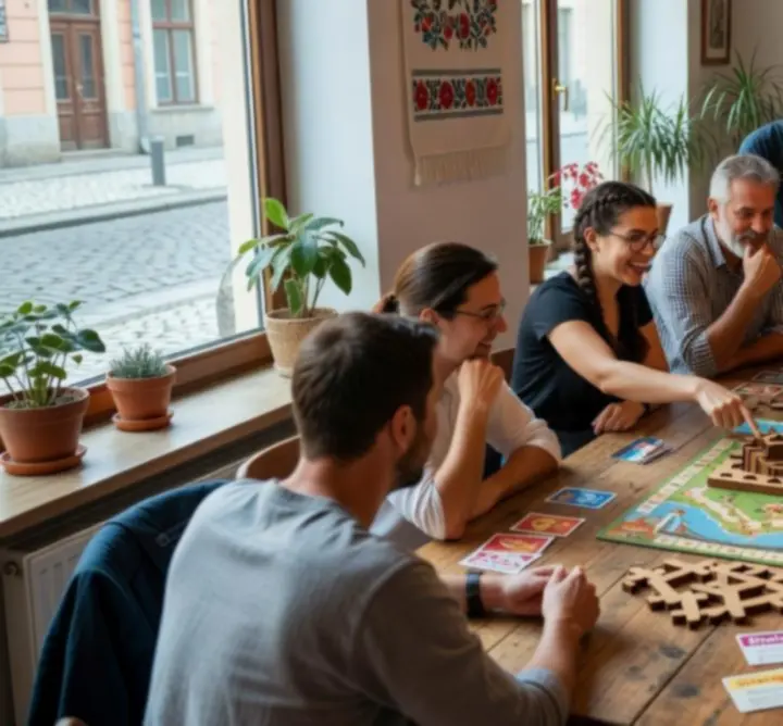 Csapatépítő játék egy modern beltéri térben a BARTOSZ MYSZKA Mouse Media-ben